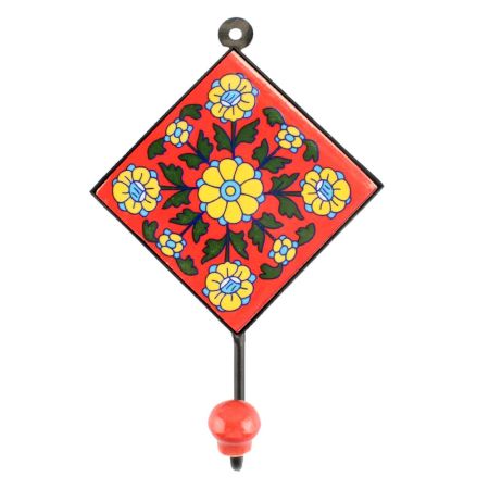 Yellow Wheel Tiny Flower Ceramic Tile Hook